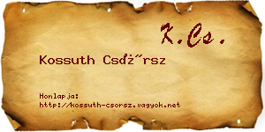 Kossuth Csörsz névjegykártya